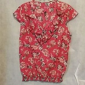 Pure Energy Tops - Pure Energy sheer red floral blouse Pure Energy Tops - Pure Energy sheer red floral blouse